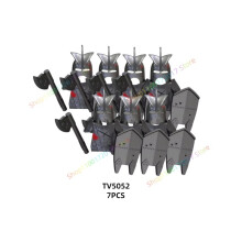 (TV5052 7pcs)7PCS Anime Movie TV6401 TV6402 Series Action Figures Blocks Toy Orcs Medieval Wars Soldiers