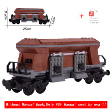 (8-W Hopper)2025 New MOC City Creative Idea Train E44 8-W Hopper Car Carrier Building Block Bricks