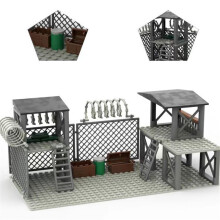 (D)Upgrade Military Base Building Block Sets DIY WW2 Army War scene model Blocks Boys Toys