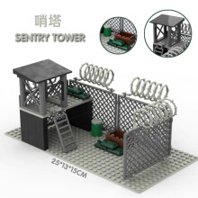 (E)Upgrade Military Base Building Block Sets DIY WW2 Army War scene model Blocks Boys Toys