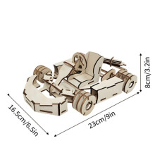 (MW-286)OUZEY 27 Set 3D Wooden Car Puzzle Collection, DIY Assembly Model Kits for All Ages Cool Desktop