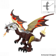 -9Creative MOC Medieval Dragon Toy - Movable Wings, Dino-Inspired Design, Compatible Bricks Give toys
