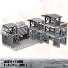 (CD)Upgrade Military Base Building Block Sets DIY WW2 Army War scene model Blocks Boys Toys