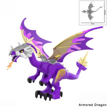 -8Creative MOC Medieval Dragon Toy - Movable Wings, Dino-Inspired Design, Compatible Bricks Give toys