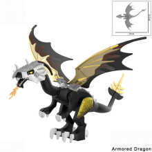-2Creative MOC Medieval Dragon Toy - Movable Wings, Dino-Inspired Design, Compatible Bricks Give toys
