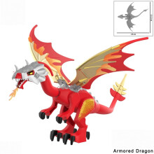 -3Creative MOC Medieval Dragon Toy - Movable Wings, Dino-Inspired Design, Compatible Bricks Give toys