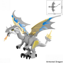 -5Creative MOC Medieval Dragon Toy - Movable Wings, Dino-Inspired Design, Compatible Bricks Give toys