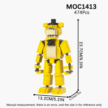(MOC1413)Horror Game Set Building Blocks FNAFED Movie Cartoon Bear Cartoon Scene Compatible Action Figures