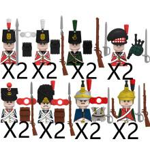 (N001-N008-16P)MOC Medieval Building Blocks Children's Toy Napoleon War Figures Military Leaders Soldiers