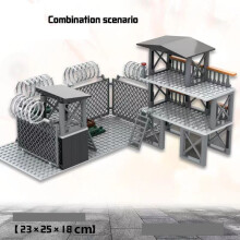 (CE)Upgrade Military Base Building Block Sets DIY WW2 Army War scene model Blocks Boys Toys