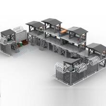 (CCDD)Battery Fort Guard Tower War scene base Building blocks Military Construction Soldier Figures