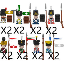 (N033-N040-16P)MOC Medieval Building Blocks Children's Toy Napoleon War Figures Military Leaders Soldiers