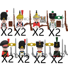 (N009-N016-16P)MOC Medieval Building Blocks Children's Toy Napoleon War Figures Military Leaders Soldiers