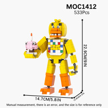 (MOC1412)Horror Game Set Building Blocks FNAFED Movie Cartoon Bear Cartoon Scene Compatible Action Figures