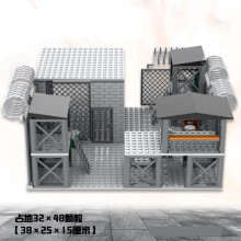 (DF)Upgrade Military Base Building Block Sets DIY WW2 Army War scene model Blocks Boys Toys