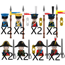 (N041-N048-16PCS)MOC Medieval Building Blocks Children's Toy Napoleon War Figures Military Leaders Soldiers