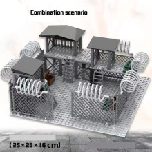 (DE)Upgrade Military Base Building Block Sets DIY WW2 Army War scene model Blocks Boys Toys