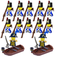 (PG991 993 B9-7-2p)MOC Medieval Building Blocks Children's Toy Napoleon War Figures Military Leaders