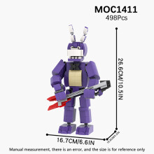 (MOC1411)Horror Game Set Building Blocks FNAFED Movie Cartoon Bear Cartoon Scene Compatible Action Figures