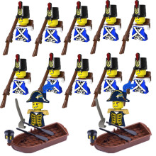 (PG992 993 B9-7-2P)MOC Medieval Building Blocks Children's Toy Napoleon War Figures Military Leaders