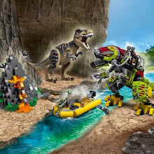 (740PCS 4 Minifigures,No Box)Compatible MOC Sets Dinosaur Series Building Blocks 76966 Dinosaur Missions: