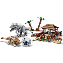 (578PCS 5 Minifigures,S)Dinosaur Movie Series Building Blocks 75941 Indominus Rex vs. Ankylosaurus Children's