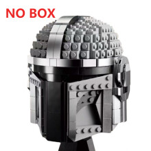 (H NO BOX)Space Battle Fighter Pilot Helmet Building Blocks Desk Decoration Bobas Leias Jangos Kylos