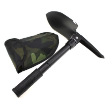 (negro) 1 pala plegable pequeña para exteriores, herramienta multifuncional para senderismo y atrincheramiento.