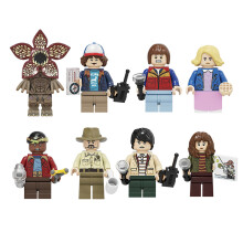 (8pcs)The Terrible Movie Upside Down Dustin Mike Lucas Will Eleven Model Building Blocks Enlighten Action