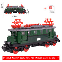 (Train E44)2025 New MOC City Creative Idea Train E44 8-W Hopper Car Carrier Building Block Bricks