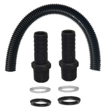 (A) Conector de 25 mm para barriles de lluvia en serie, conector de manguera, enlace de tubería, kit