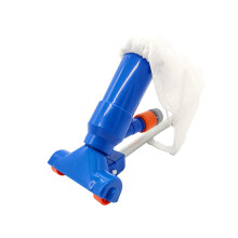 (Azul) Juego de red de limpieza para piscinas, cepillo de limpieza profunda, mango y cabezal de succión
