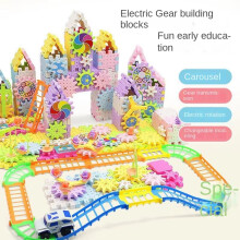 (180 pcs)Electric Gears 3D Puzzle Model Building Kits Plastic Brick Blocks Educational Toys for Kids