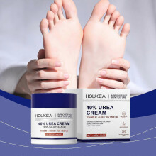 HOUKEA 40% Urea Foot Cream with 0.5% Salicylic Acid, Vitamin E, Aloe & Tea Tree Oil - Exfoliating, Moisturizing Cream for Cracked Heels, Calluses & Ro
