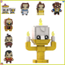 (142pcs)Classic Anime Movie Figures Pretty Girl Building Block MOC Beast Candlestick Butler Mini Doll