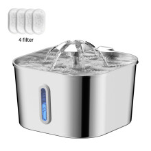 (Verbeterde versie) 2,2L/74OZ Automatische drinkfontein voor katten, roestvrij staal, stille waterdispenser