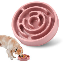 (Macaronroze) Voerbak voor honden met langzame voeding, leuk, antislip, voorkomt schrokken, bevordert