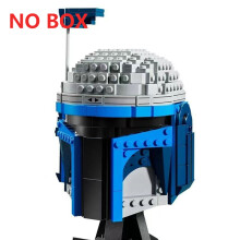 (D NO BOX)Space Battle Fighter Pilot Helmet Building Blocks Desk Decoration Bobas Leias Jangos Kylos