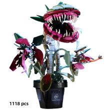 (No Box)MOC Carnivorous Flower Potted Plant Model Building Blocks City Creative Simulation Exotic Bricks