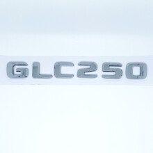 (Ασημί GLC250) 3D ABS Χρώμιο Μαύρα Γράμματα GLC260 GLC300 GLC350 GLC220d GLC350e 4Matic Έμβλημα για