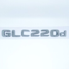 (Ασημί GLC220d) 3D ABS Χρωμιωμένο Μαύρα Γράμματα GLC260 GLC300 GLC350 GLC220d GLC350e Έμβλημα 4Matic