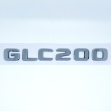 (Ασημί GLC200) 3D ABS Χρωμιωμένο Μαύρα Γράμματα GLC260 GLC300 GLC350 GLC220d GLC350e 4Matic Έμβλημα