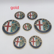 (7 szt. złota) 7 szt. do AlfaRomeo 74 mm 50 mm emblemat na maskę samochodu maska osłona koła środkowa