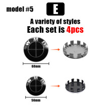 (BMW Model E, 4 szt. 56 mm YT) 4 szt. kołpaków samochodowych BMW 68 mm 56 mm do modeli Performance M