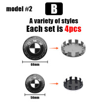 (BMW Model B, 4 szt. 56 mm YT) 4 szt. kołpaków samochodowych BMW 68 mm 56 mm do modeli Performance M