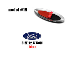 (Model 19 12,5 x 5 cm) Ford logo, grille logo, motorkap badge embleem sticker, blauw, auto-accessoires
