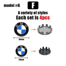 (BMW Model F, 4 szt. 56 mm YT) 4 szt. kołpaków samochodowych BMW 68 mm 56 mm do modeli Performance M