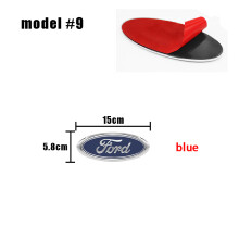 (Model 9 15X5,8 cm) Logo Forda na przedni grill, emblemat na maskę, naklejka, niebieskie akcesoria samochodowe