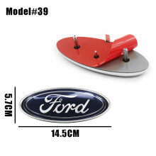 (Model 39 14,5 x 5,7 cm) Logo Forda na przedni grill, emblemat na maskę, naklejka, niebieski, akcesoria