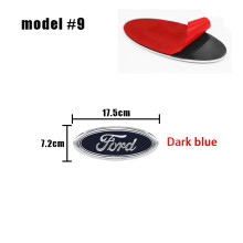 (Model 9 17,5 x 7,2 cm) Logo Forda na przedni grill, emblemat na maskę, naklejka, niebieski, akcesoria